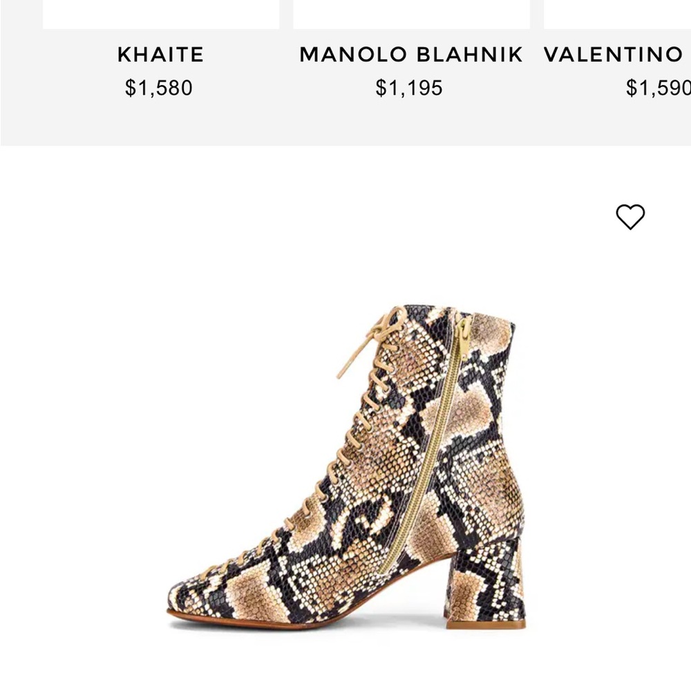 Becca snakeskin heeled boots